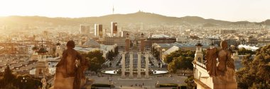 Placa Espanya Barselona 'da gün batımı