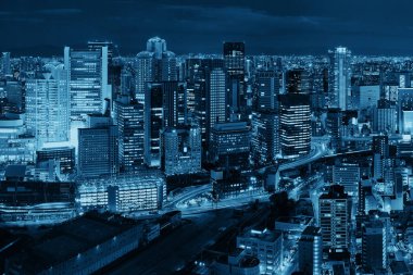 Osaka gece çatı görünümü