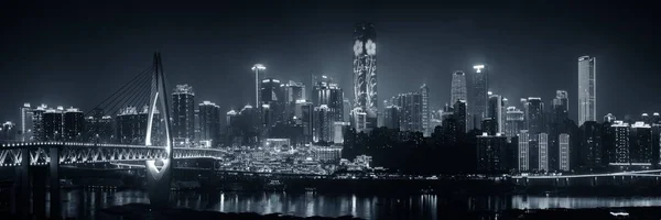 Чунцин skyline вночі — стокове фото