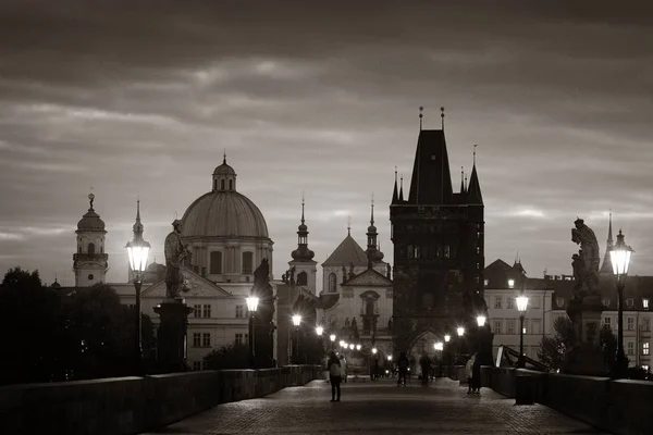 Charles Bridge at night — Stock Photo, Image