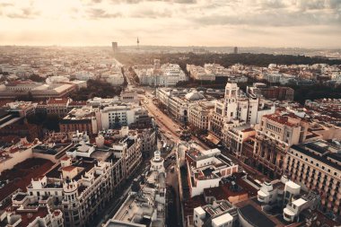 Gran Via'nın havadan görünümü