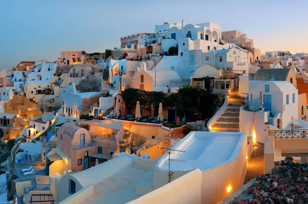 Santorini Skyline Sonnenaufgang — Stockfoto