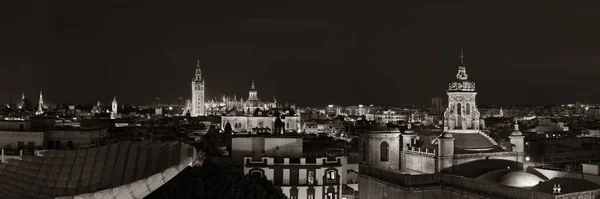 Σεβίλλη νύχτα στον τελευταίο όροφο πανοραμική θέα — Φωτογραφία Αρχείου