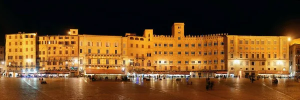 Piazza del Campo Siena Olaszország panorámája — Stock Fotó