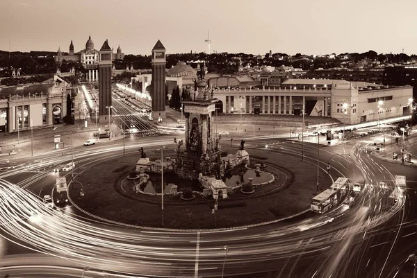 Rondo Placa Espanya w Barcelonie — Zdjęcie stockowe