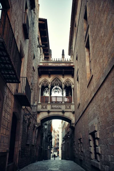 Pont del Bisbe in Gothic Quarter in Barcelona — Stockfoto