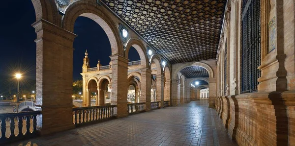 Sevilla Plaza de espana Nacht — Stockfoto