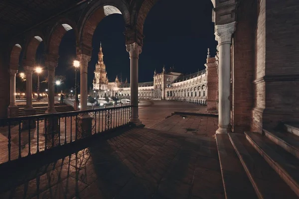 Sevilla Plaza de España noche — Foto de Stock