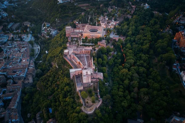 Granada Alhambra vista aérea — Fotografia de Stock