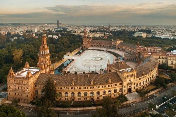 Seville Plaza de Espana aerial view — 스톡 사진