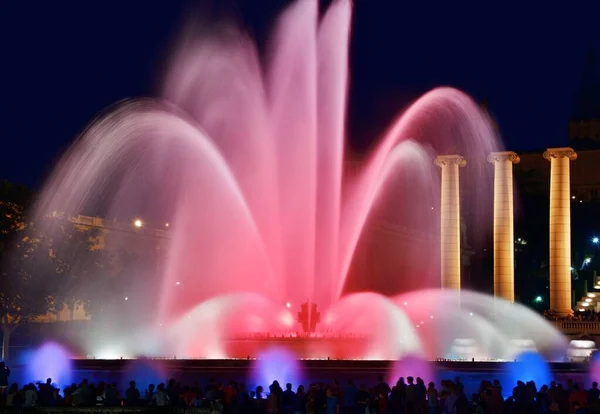 Fonte mágica Placa Espanya em Barcelona — Fotografia de Stock