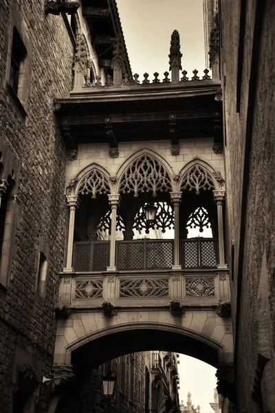 Pont del Bisbe in Gothic Quarter in Barcelona — Stock Photo, Image