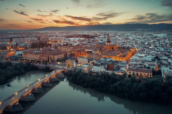 Vista aérea de Córdoba por la noche — Foto de Stock