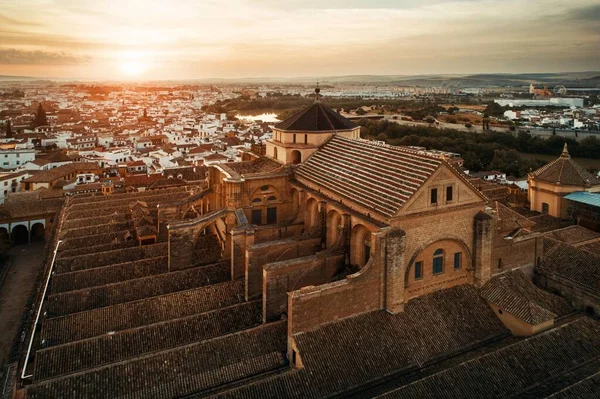 Cordoba aerial view at sunset — Stock Photo, Image