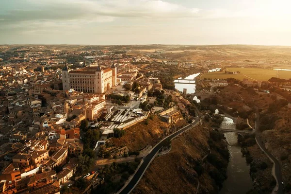 Widok z lotu ptaka na panoramę Toledo — Zdjęcie stockowe