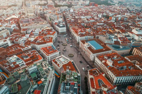 Madrid Puerta del Sol antenn View — Stockfoto