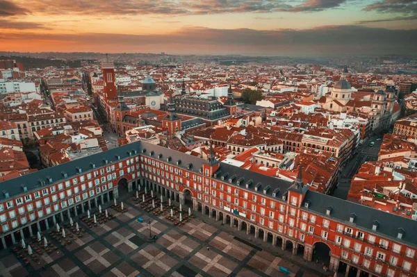 Площадь мэра Мадрида вид с воздуха — стоковое фото
