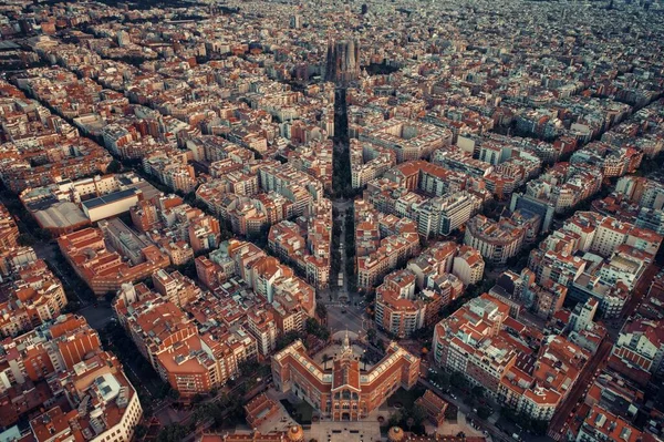 Εναέρια άποψη οδών Βαρκελώνης — Φωτογραφία Αρχείου