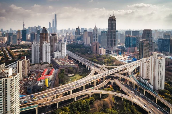 Ponte di cavalcavia Shanghai Yanan Road — Foto Stock