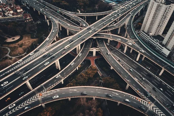 Shanghai Yanan Road wiadukt mostu — Zdjęcie stockowe