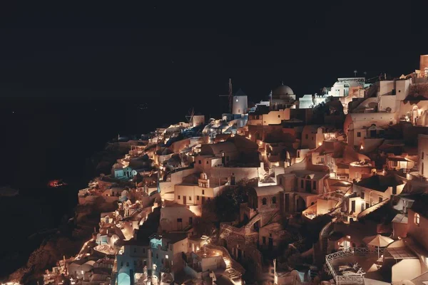 Santorini skyline nacht — Stockfoto