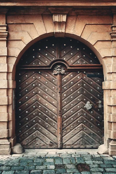 Porta de madeira padrões abstratos — Fotografia de Stock