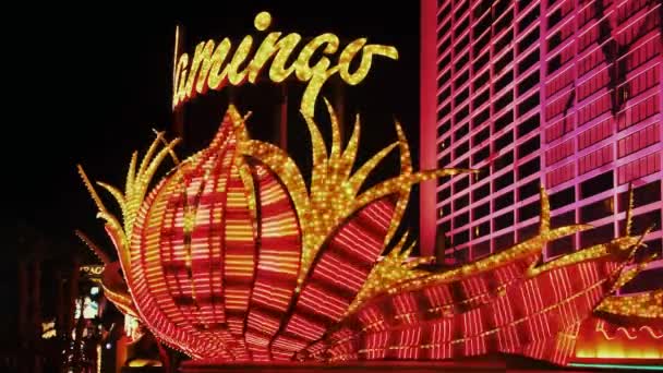 Las Vegas Strip Street Night — стоковое видео