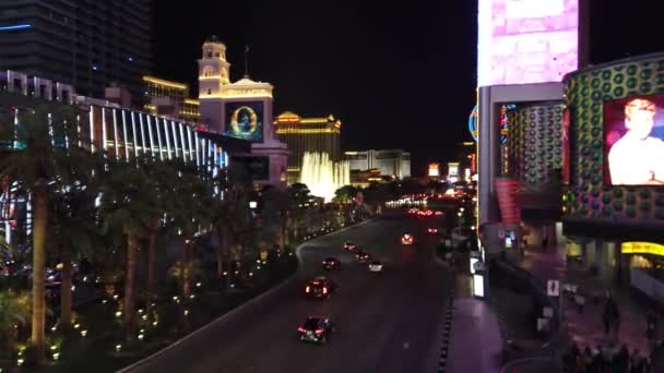 Las Vegas Strip Caddesi gecesi — Stok video