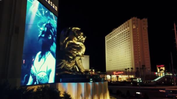 Las Vegas Strip street night — Stockvideo