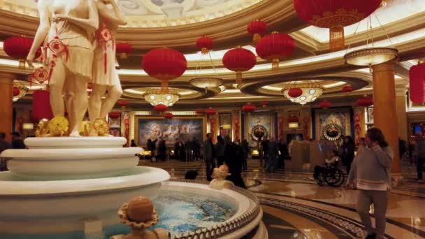 Caesars Palace Las Vegas Hotel och Casino interiör — Stockvideo