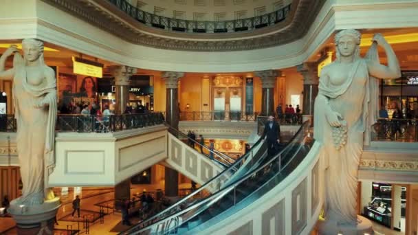 凯撒宫拉斯维加斯酒店和赌场内部 — 图库视频影像