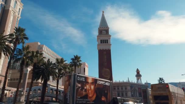 Las Vegas Strip Benátský Hotel Casino — Stock video