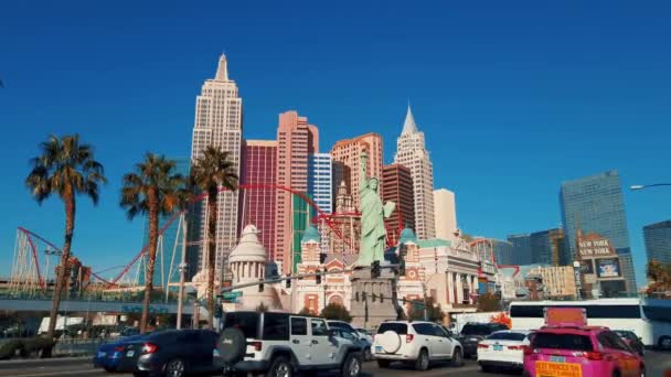 Las Vegas Nueva York-Nueva York Hotel and Casino — Vídeos de Stock