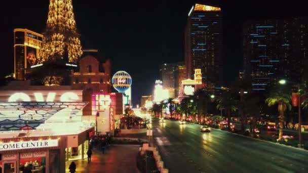 Las Vegas Strip ulica noc — Wideo stockowe