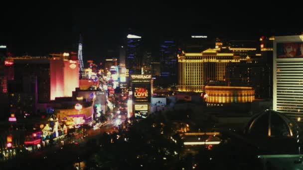 Las Vegas Strip vista noturna — Vídeo de Stock