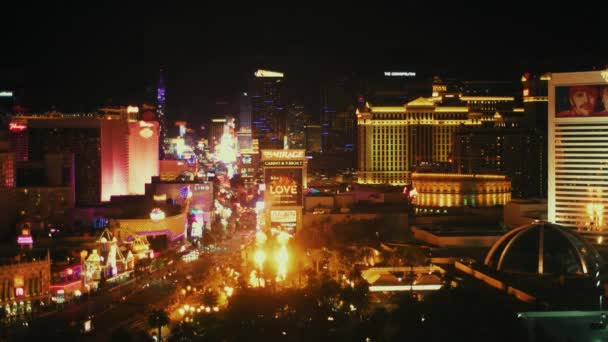 Las Vegas Strip vista nocturna — Vídeo de stock