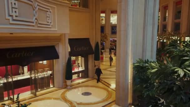 Las Vegas Strip Venetian Hotel Kasyno wnętrze — Wideo stockowe