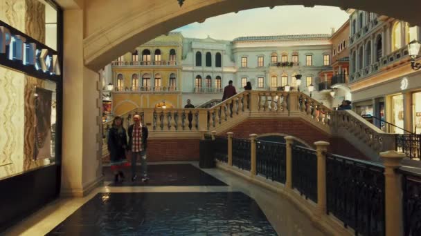 Las Vegas Strip Venetian Hotel Casino interno — Video Stock