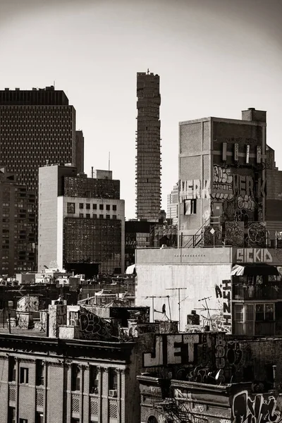 Pusat Kota Tua Bangunan Close Melihat New York City — Stok Foto