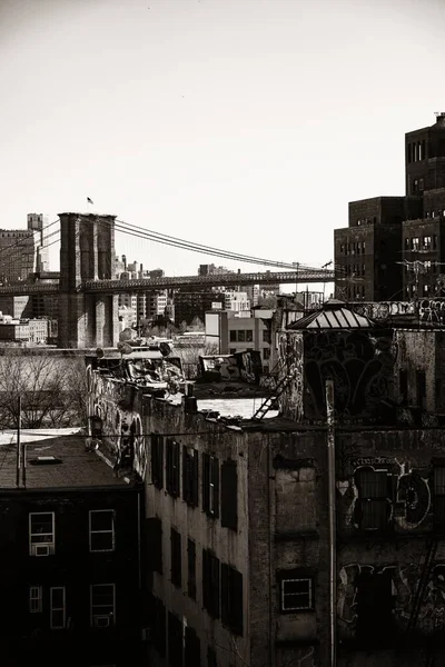 Downtown Oude Gebouwen Dichtbij Uitzicht New York City — Stockfoto