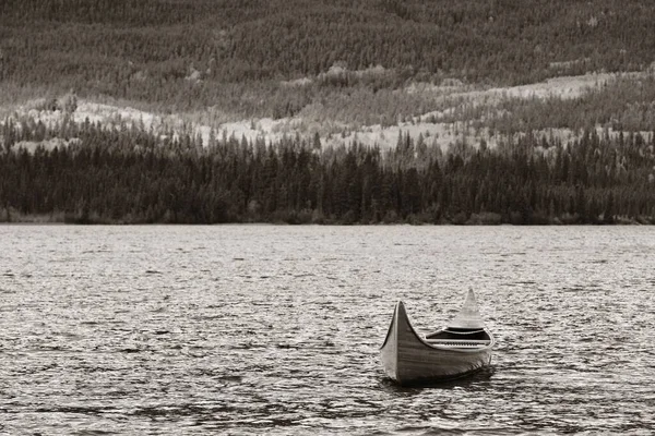 Boot Meer Jasper National Park Canada — Stockfoto