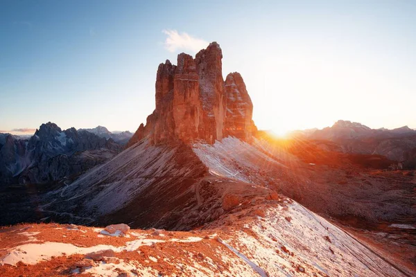 Dolomiten Sonnenaufgang Natürliche Landschaft Norditalien — Stockfoto