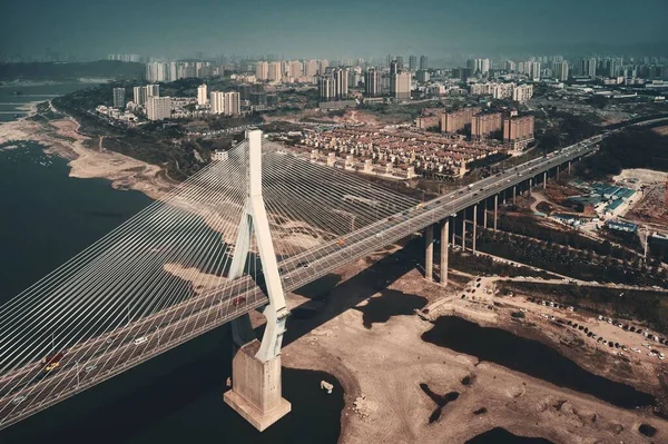 Masangxi Bridge Och Stadsarkitektur Chongqing Kina — Stockfoto
