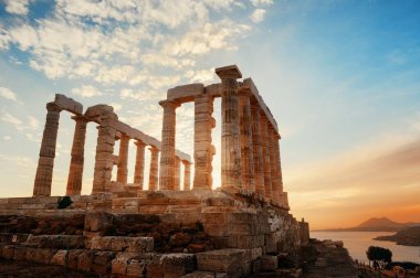 Atina, Yunanistan yakınlarındaki Poseidon Tapınağı.