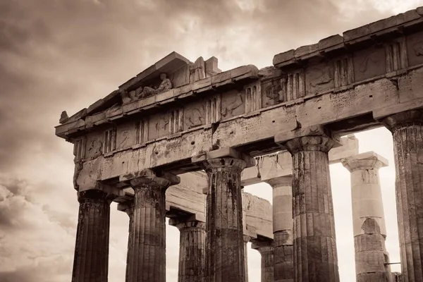 Zbliżenie Świątyni Partenon Akropolu Ateny Grecja — Zdjęcie stockowe