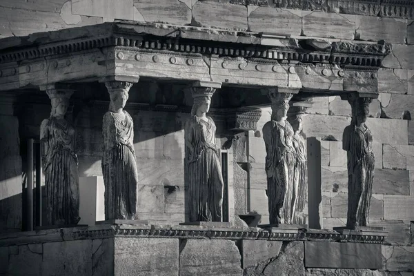 Pórtico Dos Cariátides Templo Erechtheion Acrópole Atenas Grécia — Fotografia de Stock