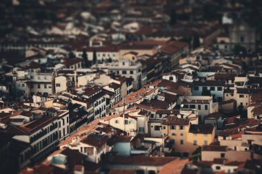 Eski binaların Floransa İtalya tilt-shift etkisi çatılar