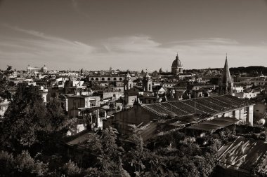 İtalya 'da antik mimari ile Roma çatısı manzarası. 