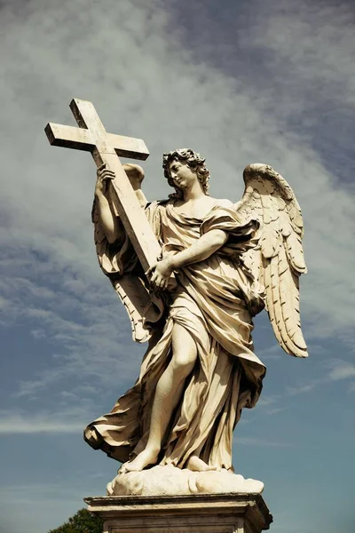 Άγαλμα Αγγέλου Από Castel Sant Angelo Στη Ρώμη Ιταλία — Φωτογραφία Αρχείου