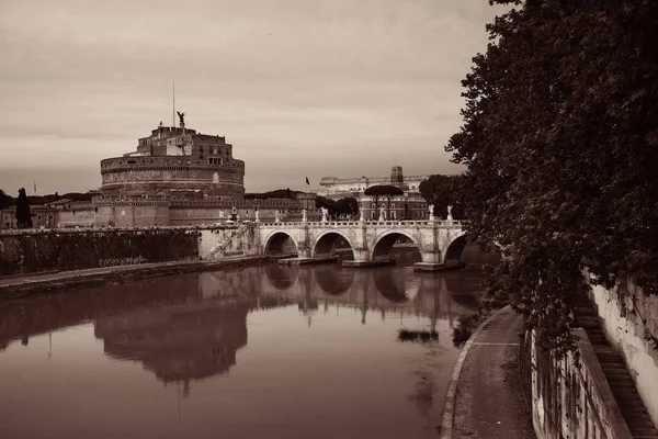 Castel Sant Angelo Włoszech Rzym Most Przez Rzekę Tyber — Zdjęcie stockowe